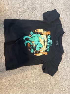 Chris Stapleton Kids' Black Tee with Teal Dino Graphic